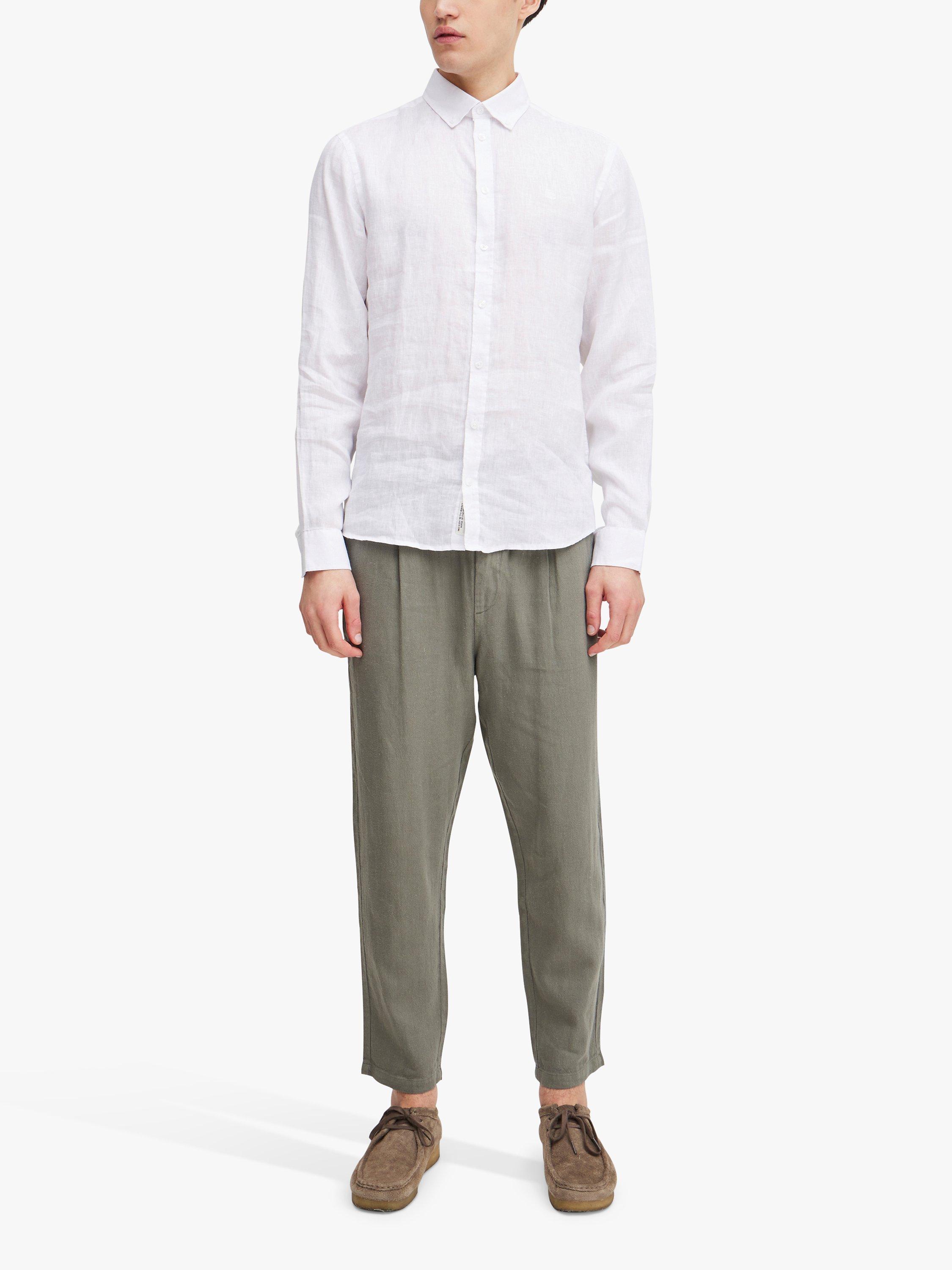 Product image 3 of 7, which shows Casual Friday Anton Long Sleeve Linen Shirt , Bright White, S