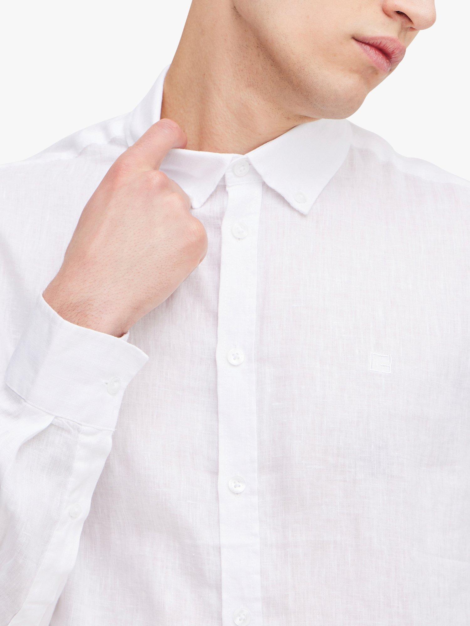 Product image 4 of 7, which shows Casual Friday Anton Long Sleeve Linen Shirt , Bright White, S