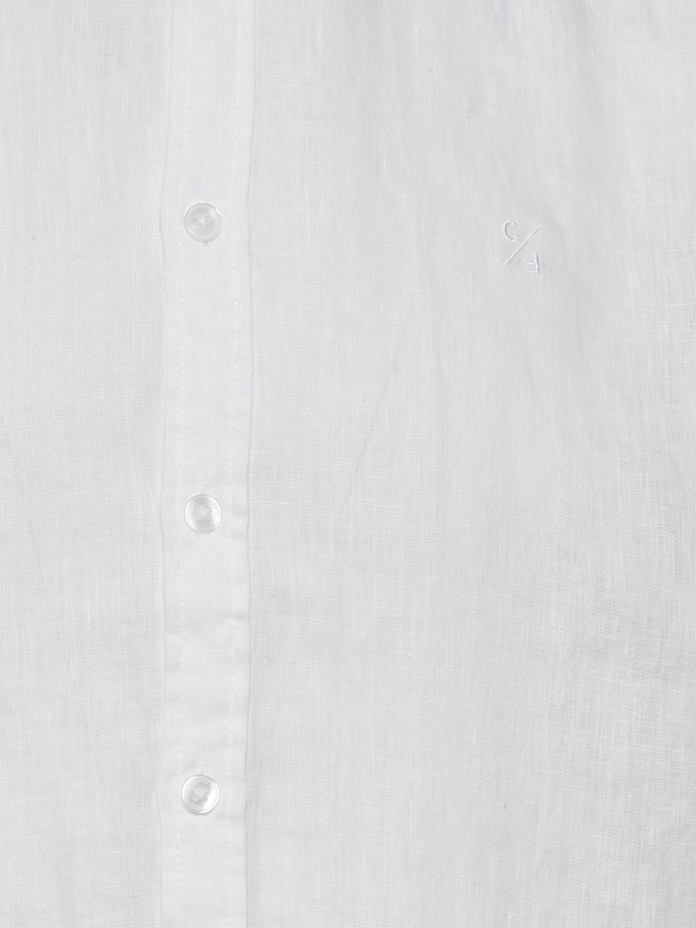 Product image 7 of 7, which shows Casual Friday Anton Long Sleeve Linen Shirt , Bright White, S