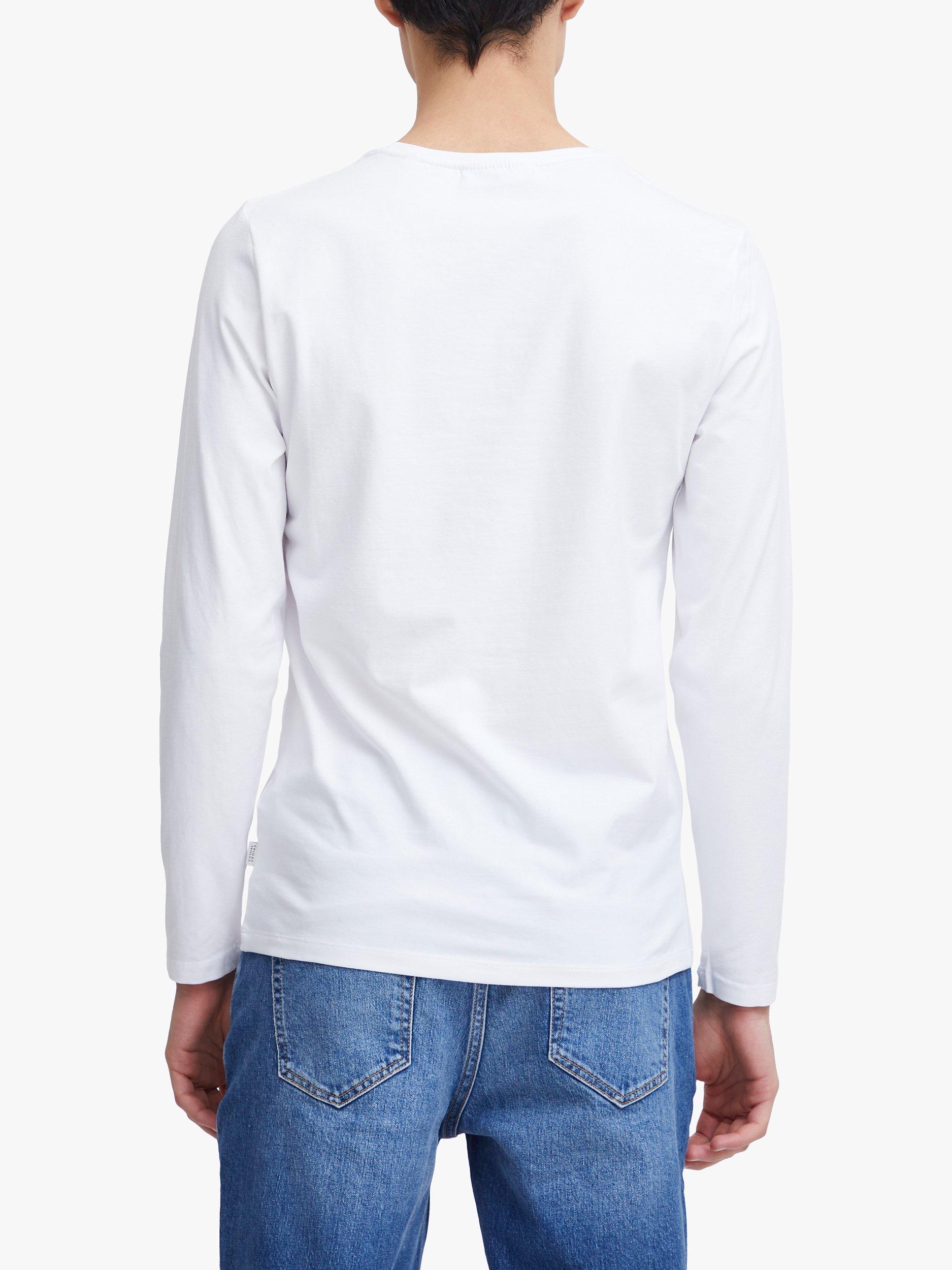 Product image 2 of 6, which shows Casual Friday Theo Long Sleeve Basic T-Shirt, Bright White, S