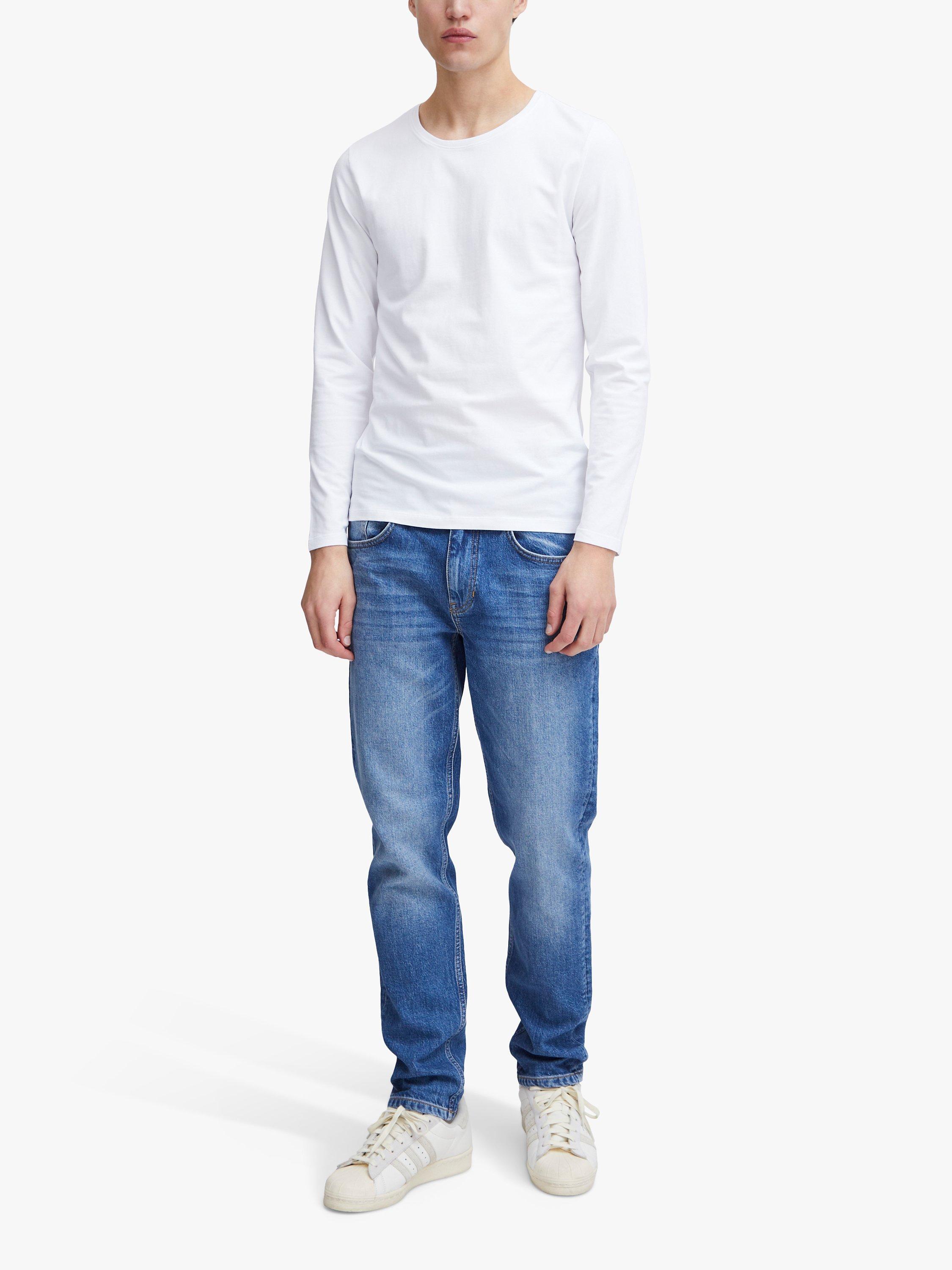 Product image 3 of 6, which shows Casual Friday Theo Long Sleeve Basic T-Shirt, Bright White, S