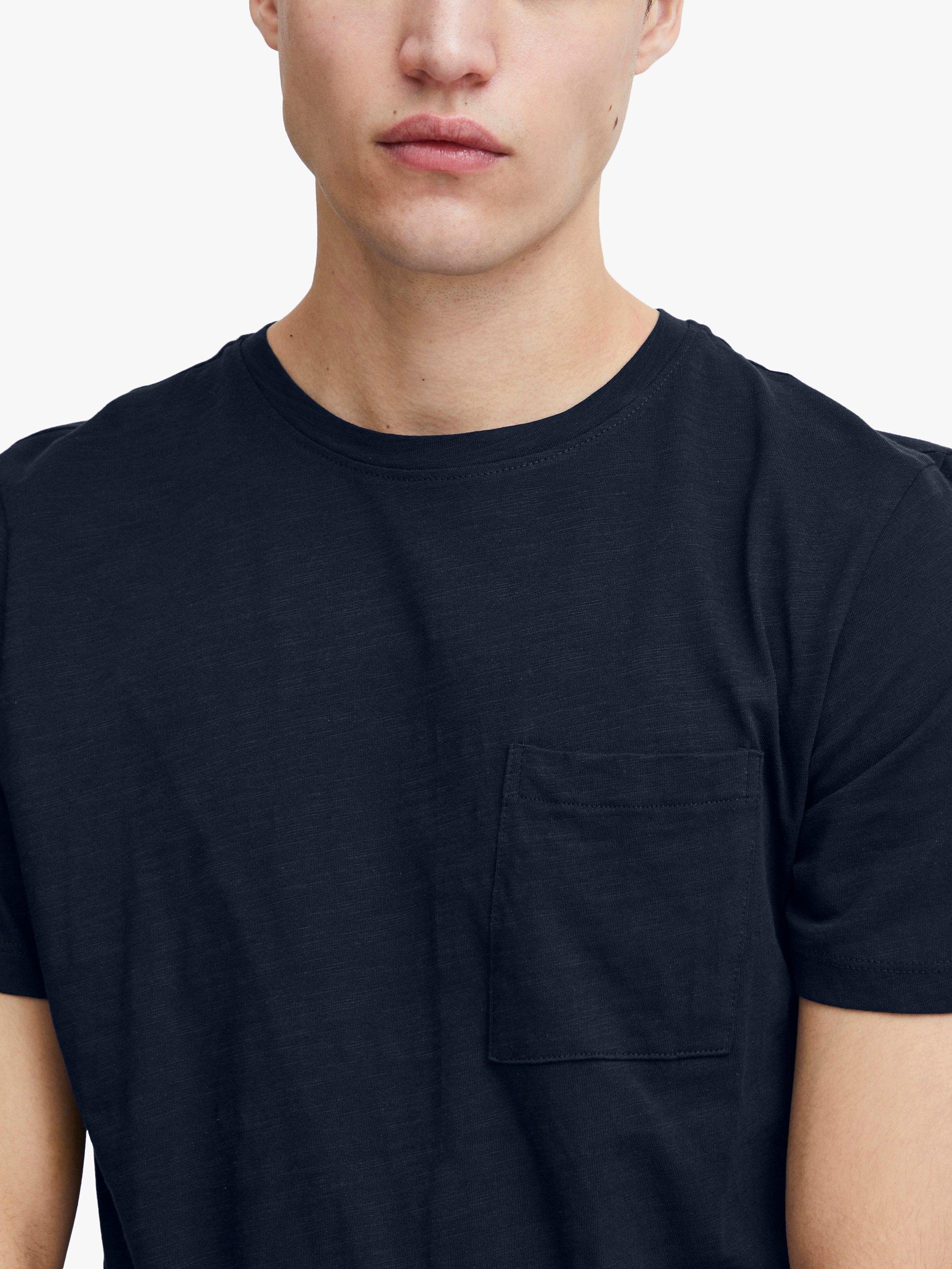 Product image 3 of 6, which shows Casual Friday Thor Short Sleeve Slub Yarn T-Shirt, Navy, S