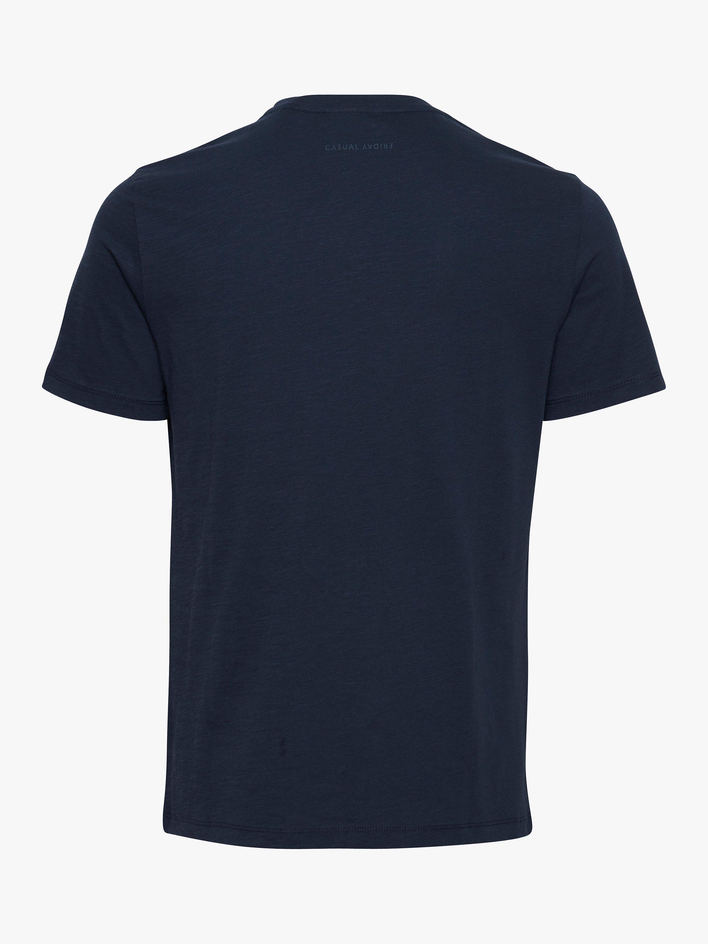 Product image 5 of 6, which shows Casual Friday Thor Short Sleeve Slub Yarn T-Shirt, Navy, S