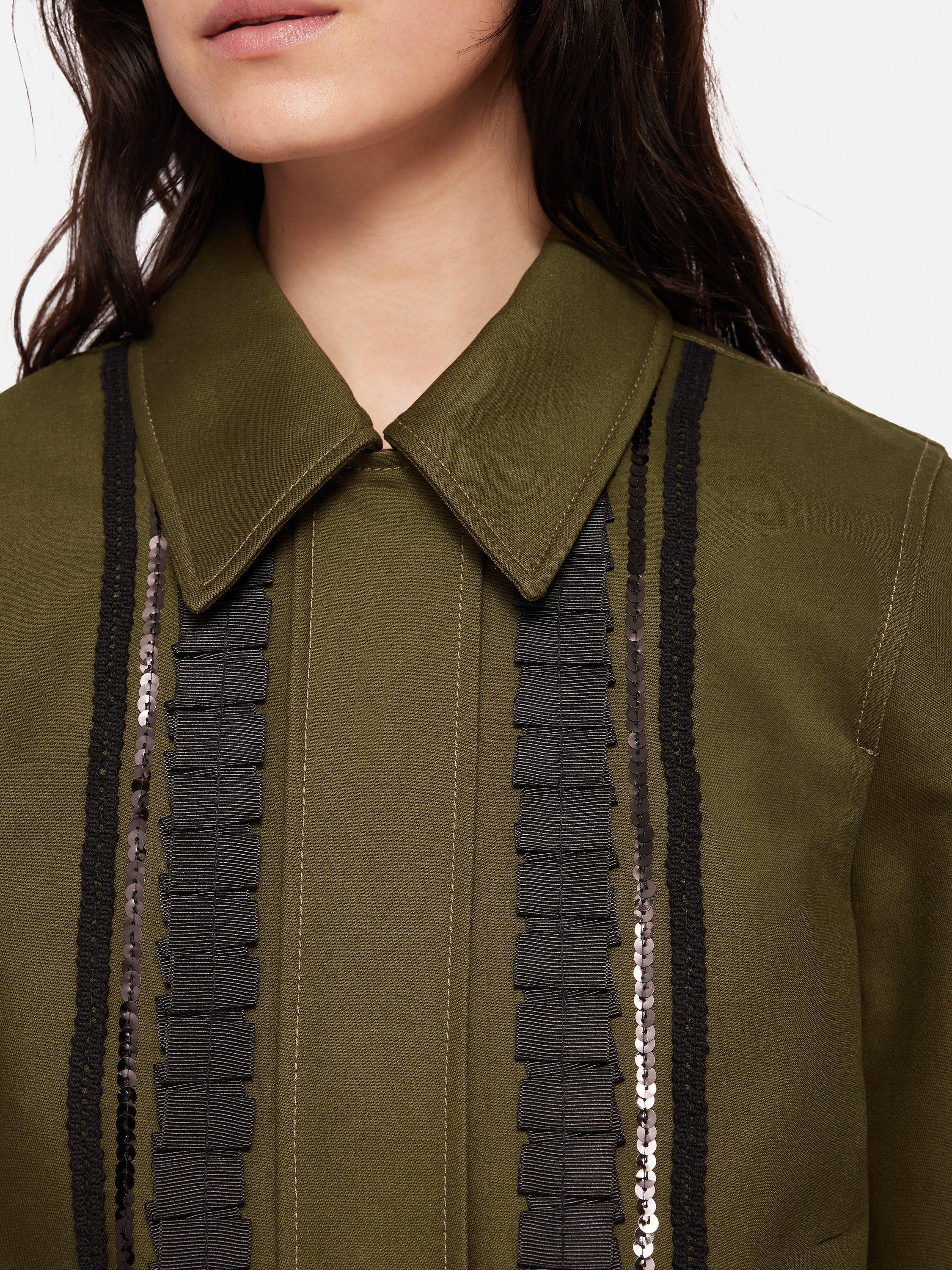 Product image 3 of 7, which shows Jigsaw Trim Detail Jacket, Khaki, 12