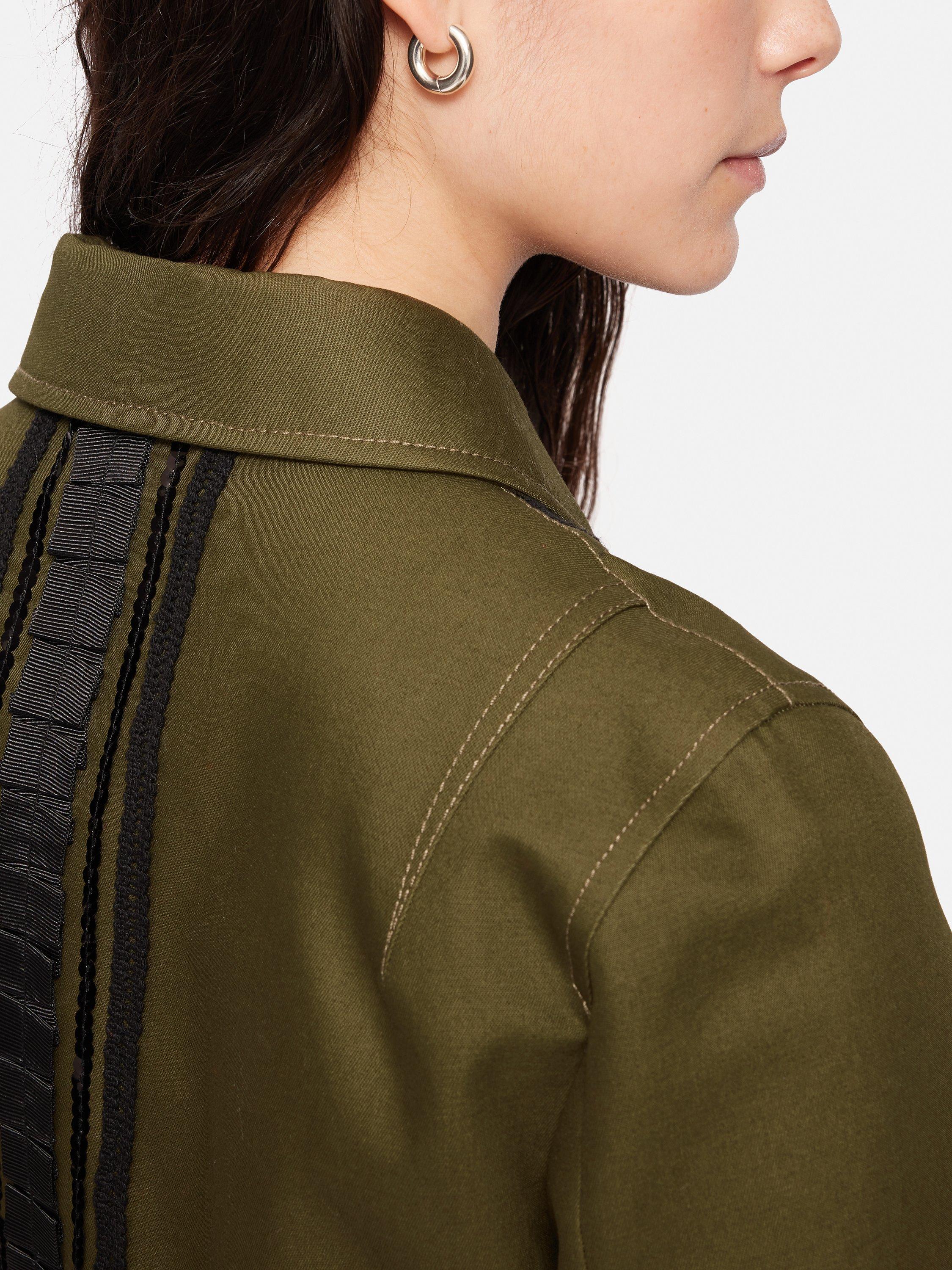Product image 5 of 7, which shows Jigsaw Trim Detail Jacket, Khaki, 12