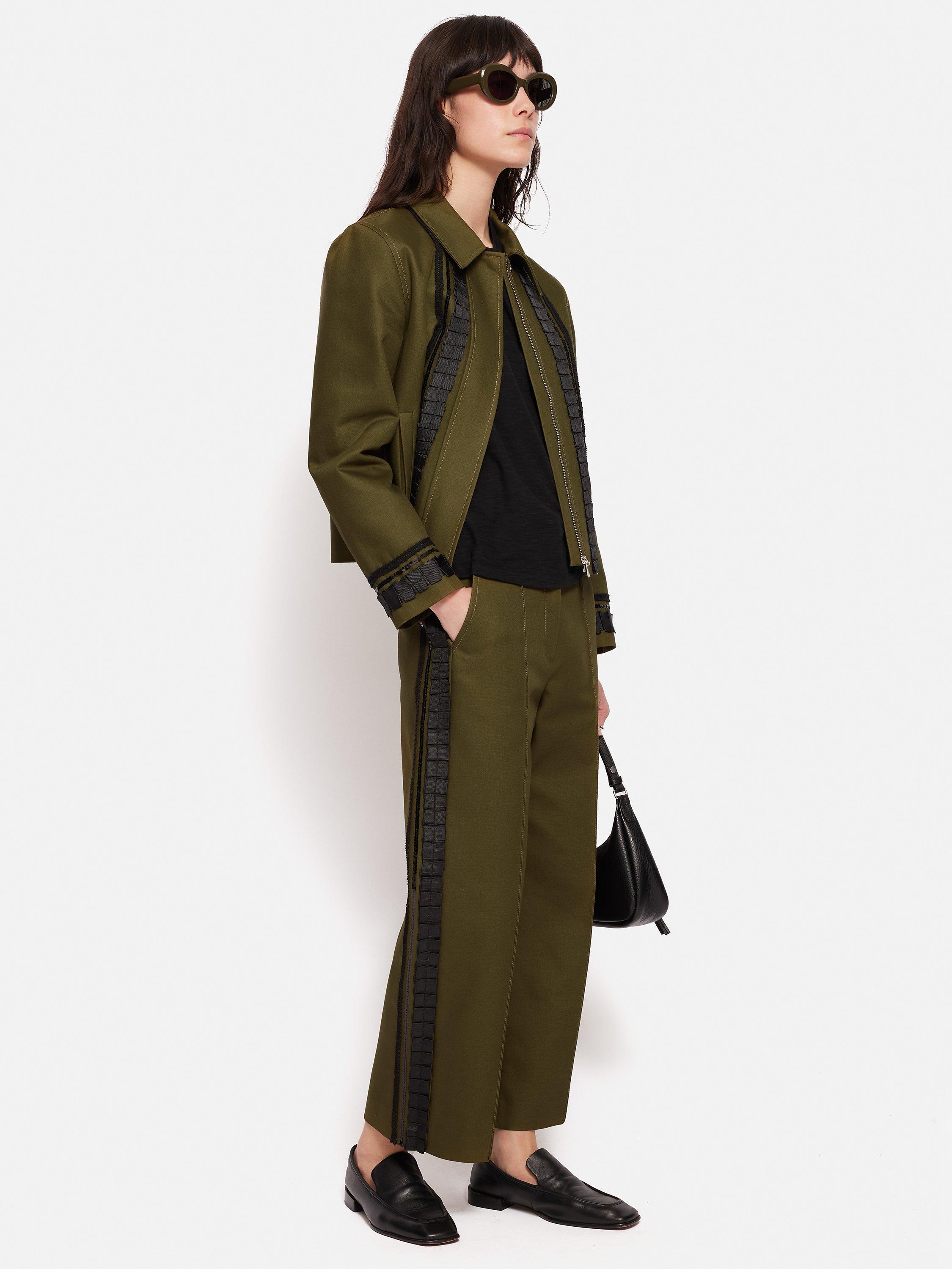 Product image 6 of 7, which shows Jigsaw Trim Detail Jacket, Khaki, 12