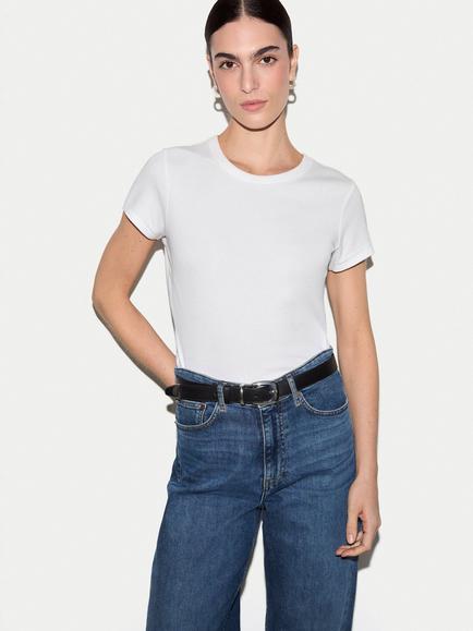 Jigsaw Fine Cotton Baby Tee T-Shirt, White