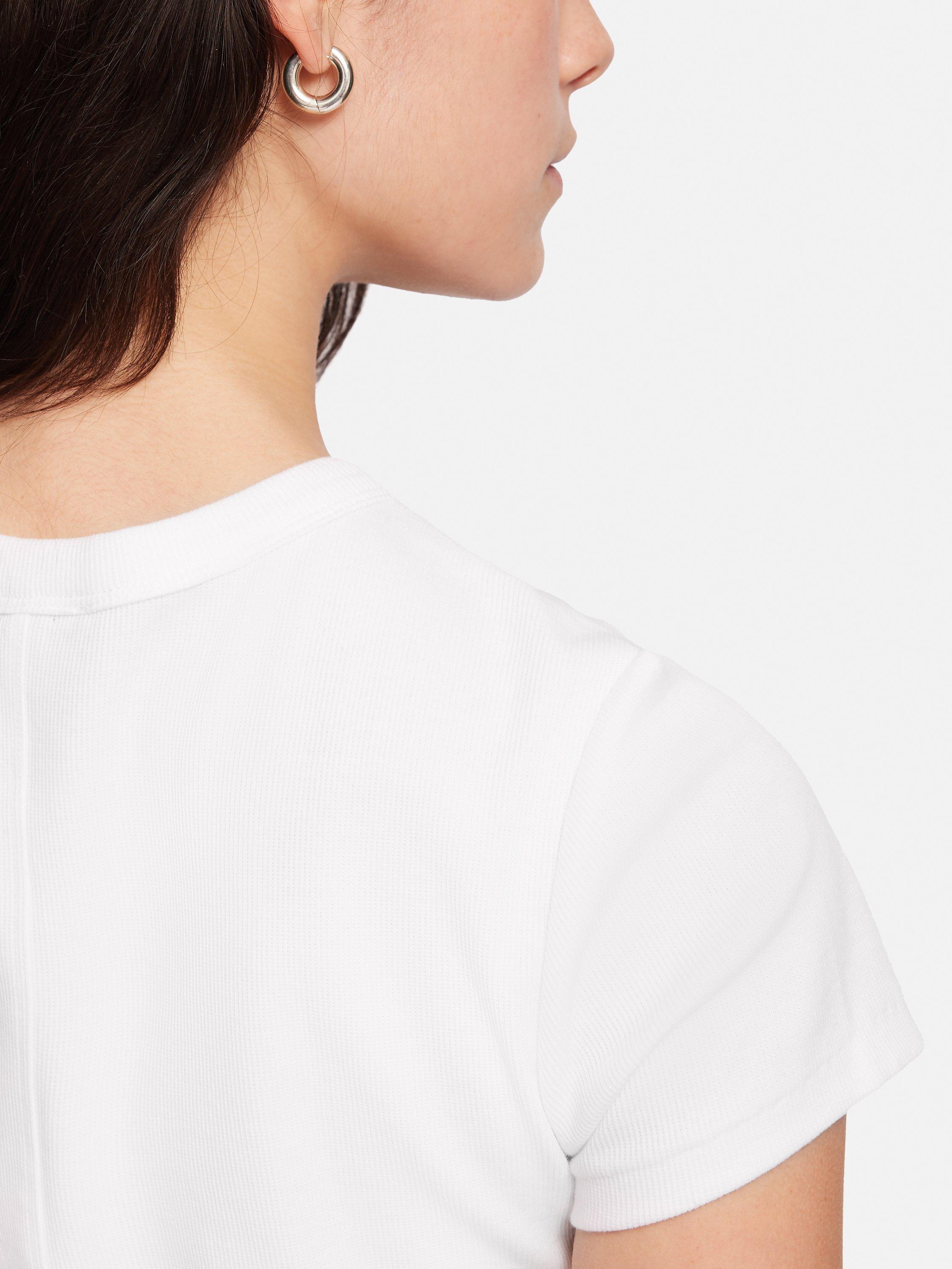 Product image 5 of 5, which shows Jigsaw Fine Cotton Baby Tee T-Shirt, White, XS