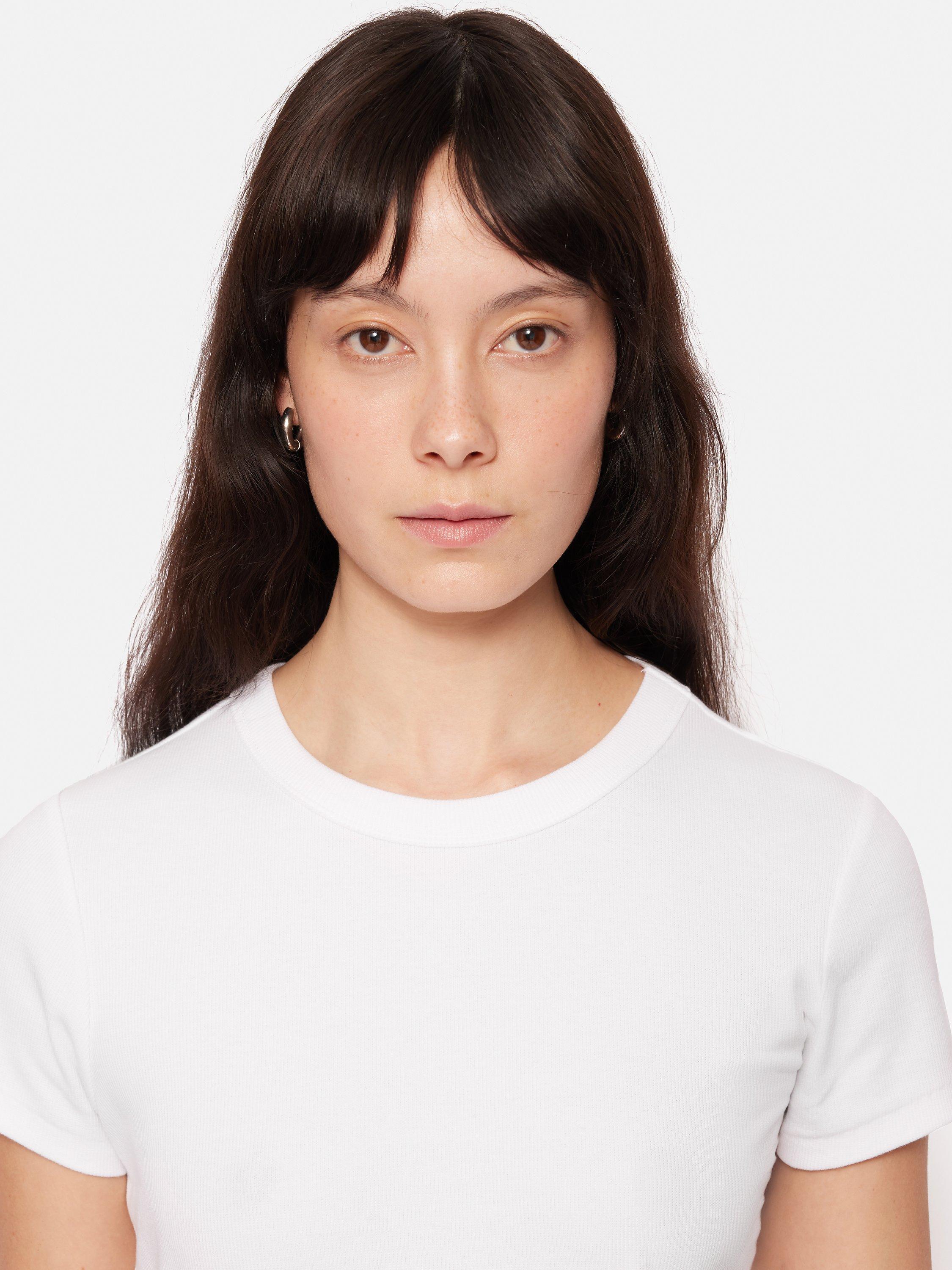Product image 4 of 5, which shows Jigsaw Fine Cotton Baby Tee T-Shirt, White, XS