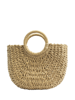 Bloom & Bay Watergate Mini Straw Basket Bag, Natural, Natural