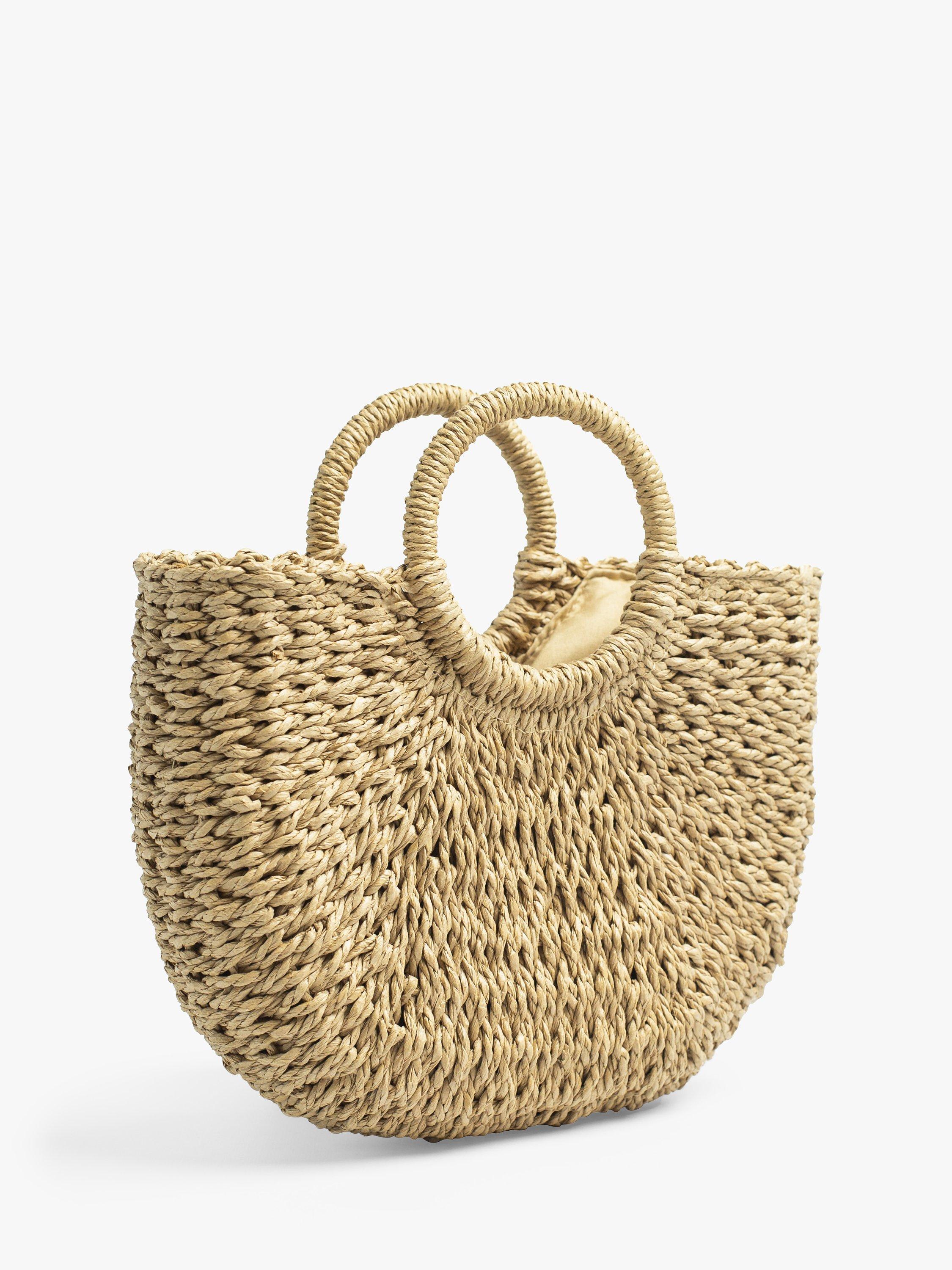 Product image 2 of 6, which shows Bloom & Bay Watergate Mini Straw Basket Bag, Natural, One Size