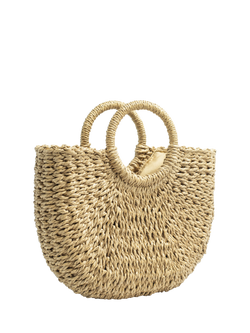 Bloom & Bay Watergate Mini Straw Basket Bag, Natural - view 2, Natural