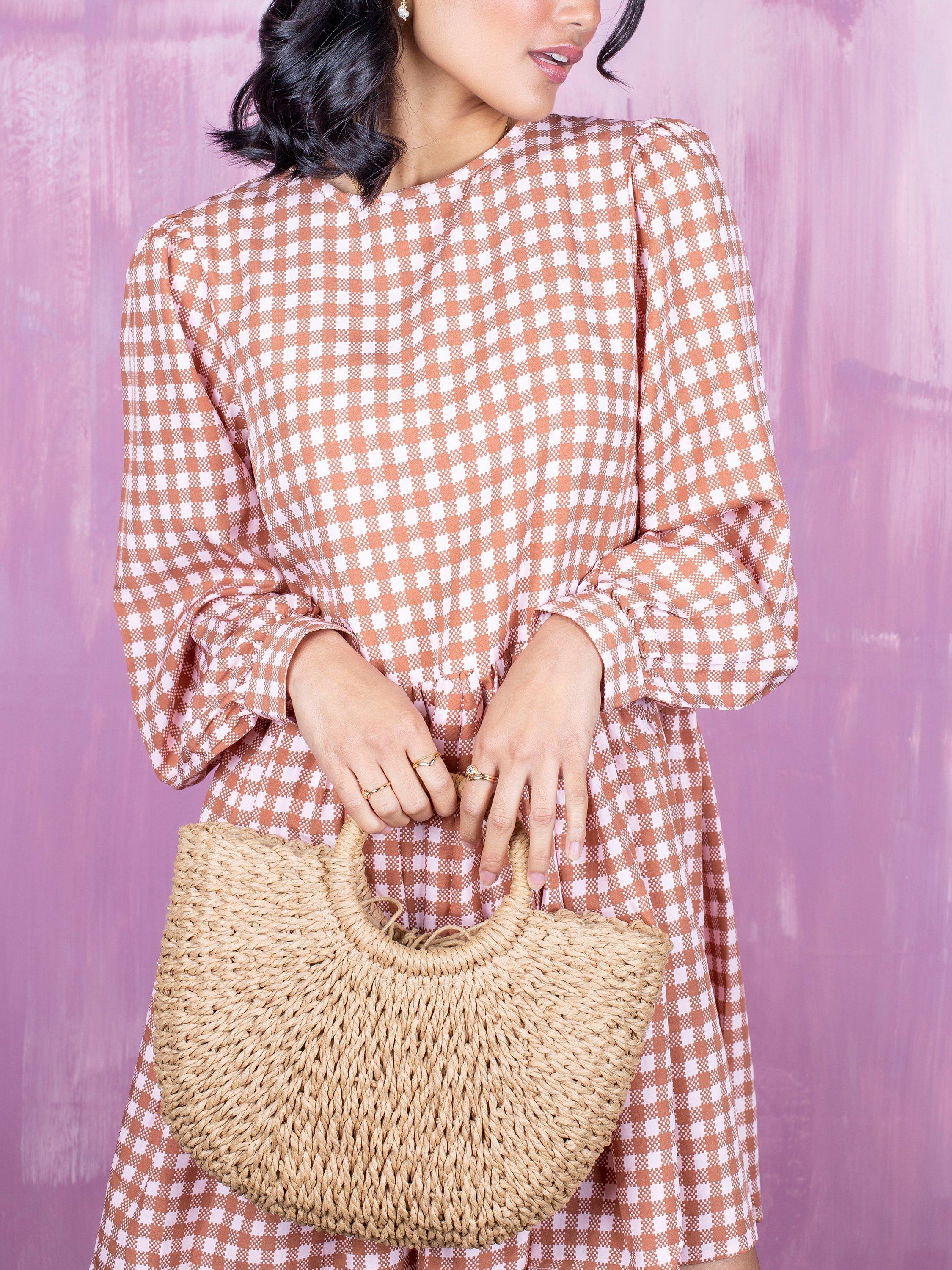 Product image 5 of 6, which shows Bloom & Bay Watergate Mini Straw Basket Bag, Natural, One Size