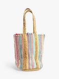 Bloom & Bay Shell Woven Stripe Tote Bag, Multi