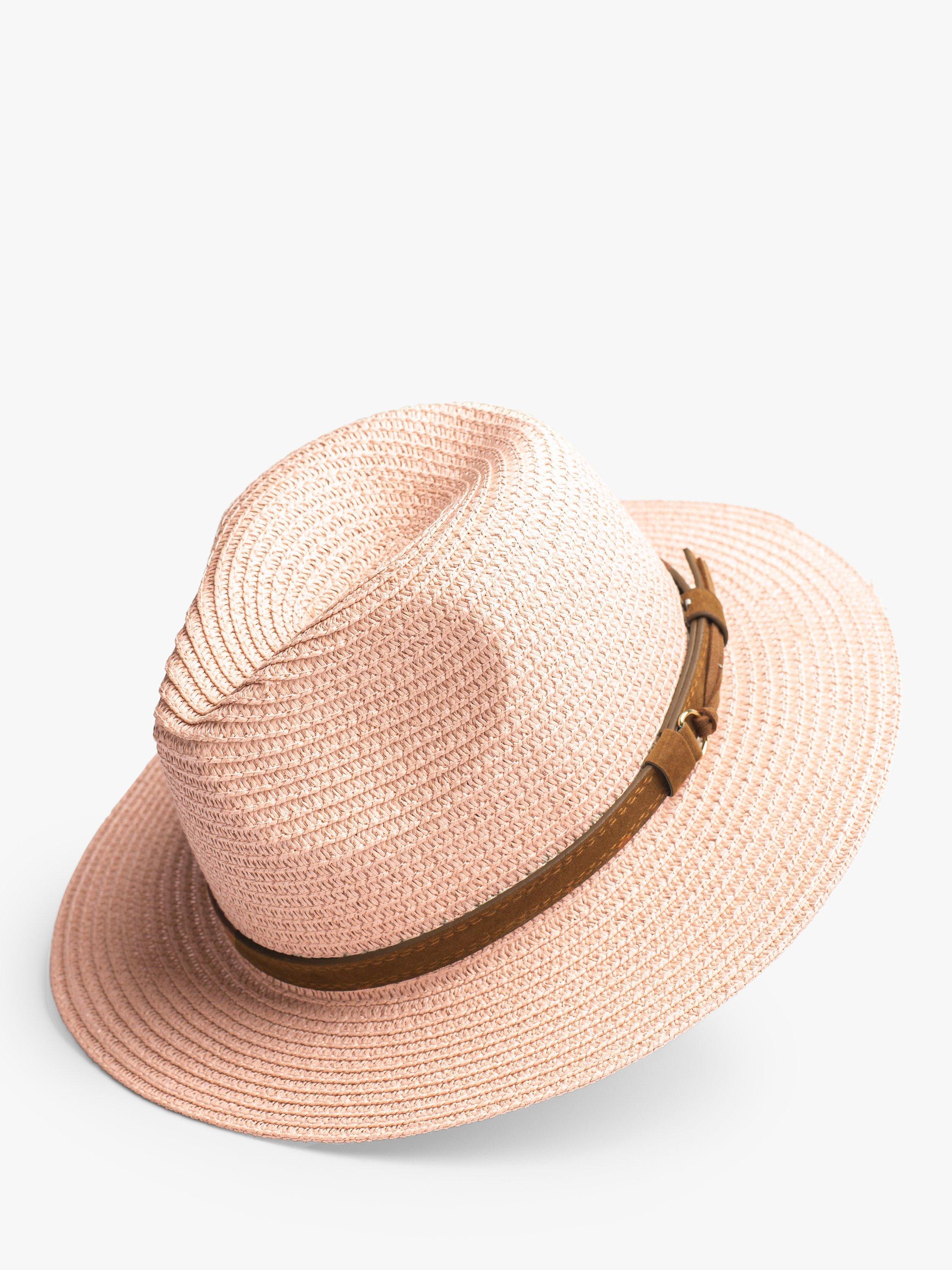 Bloom & Bay Adva Straw Hat, Pale Pink, One Size