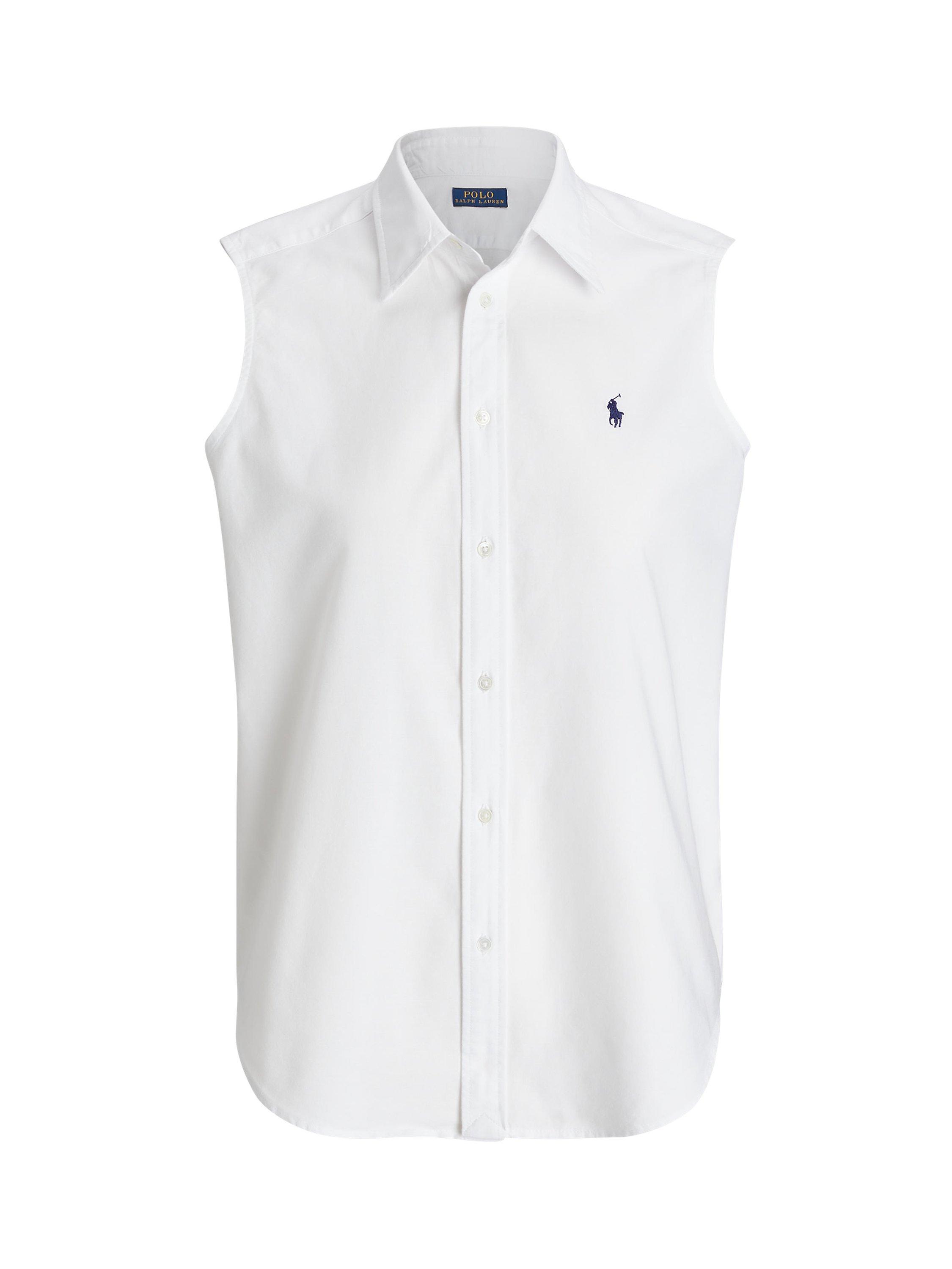 Polo Ralph Lauren Sleeveless Cotton Shirt, White