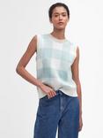 Barbour Abigail Check Knit Tank Top, Blue Haze