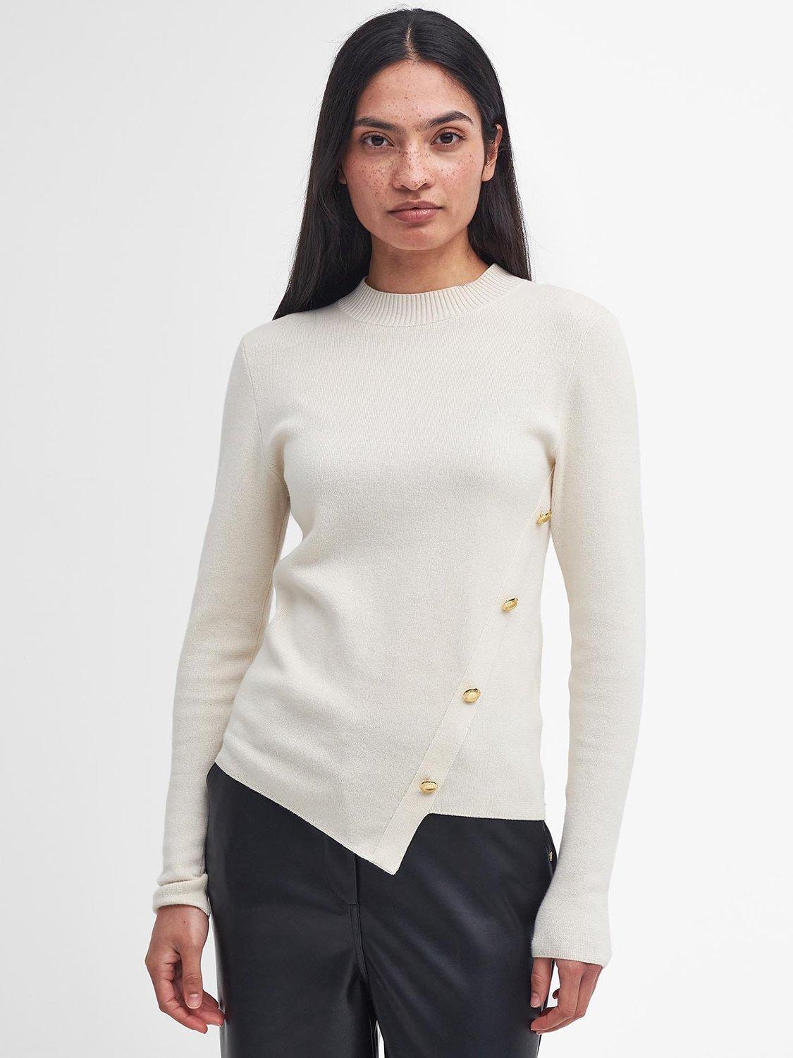 Barbour International Callie Knit Jumper, Light Stone