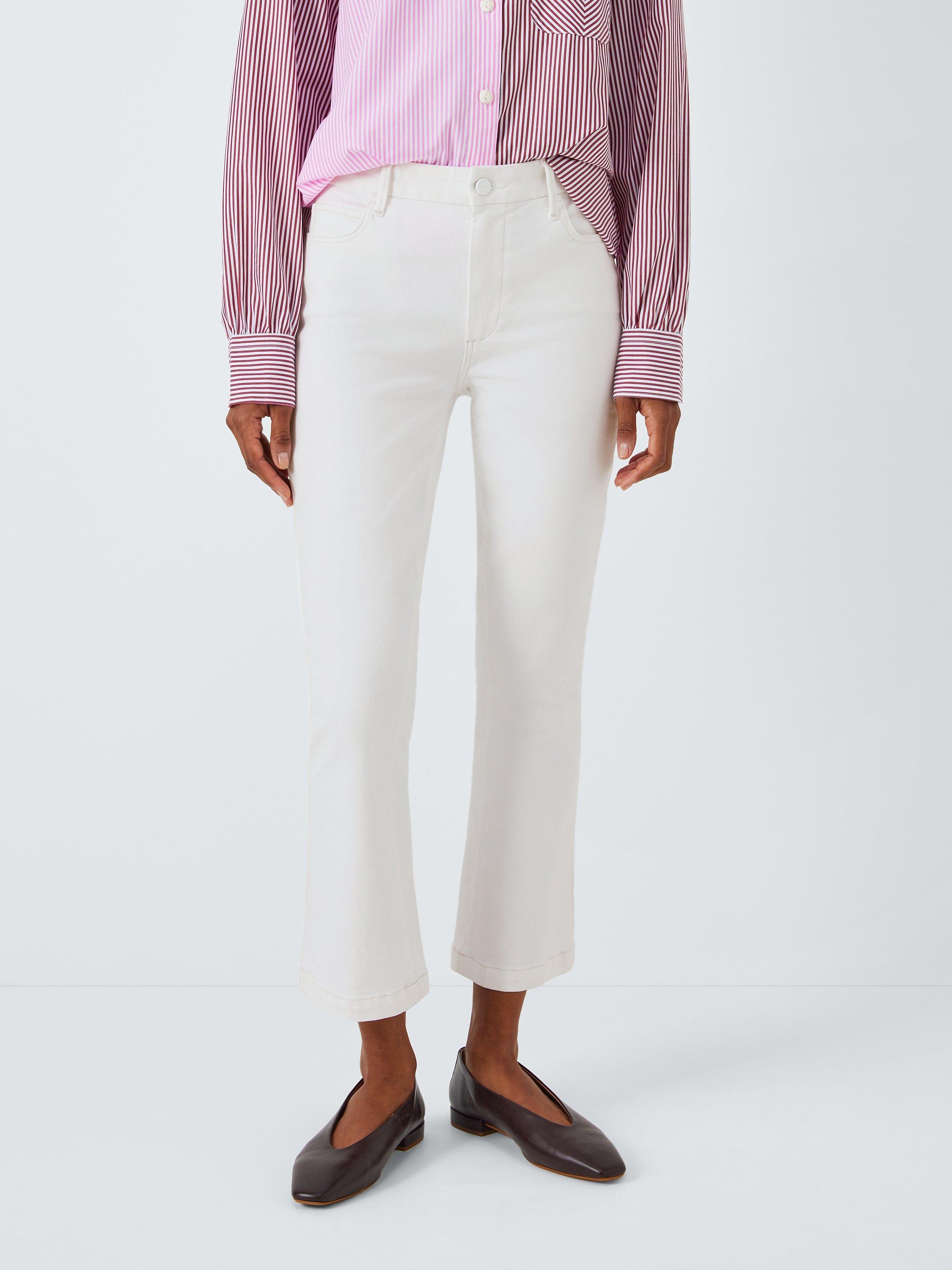 Product image 1 of 6, which shows PAIGE Colette Cropped Flared Jeans, Crisp White, 24