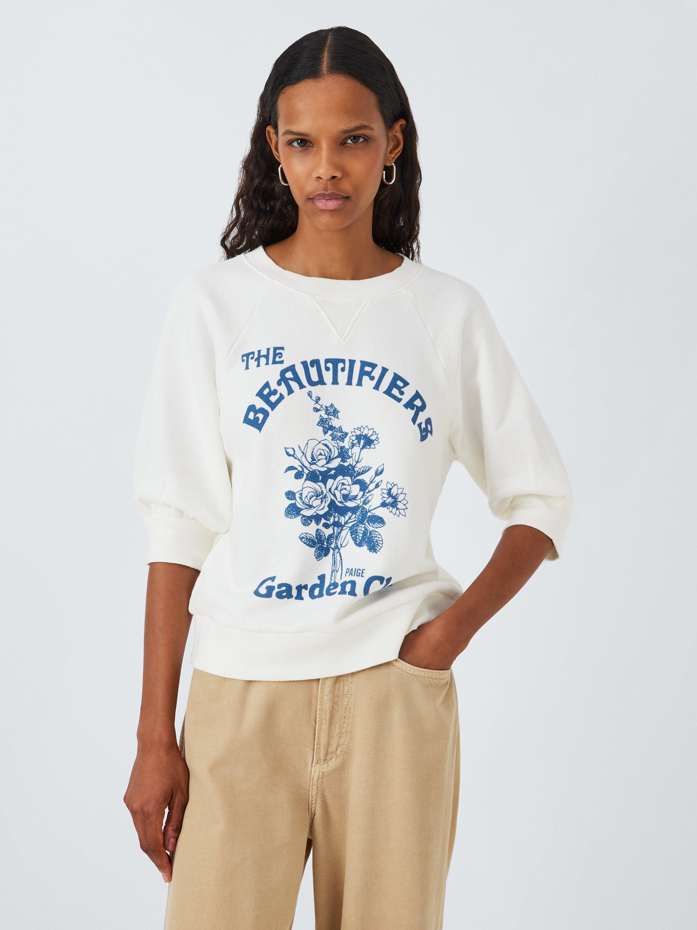 PAIGE Queenie Vintage Floral Graphic Sweatshirt, White