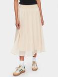 Saint Tropez Coral Midi Chiffon Skirt, Creme