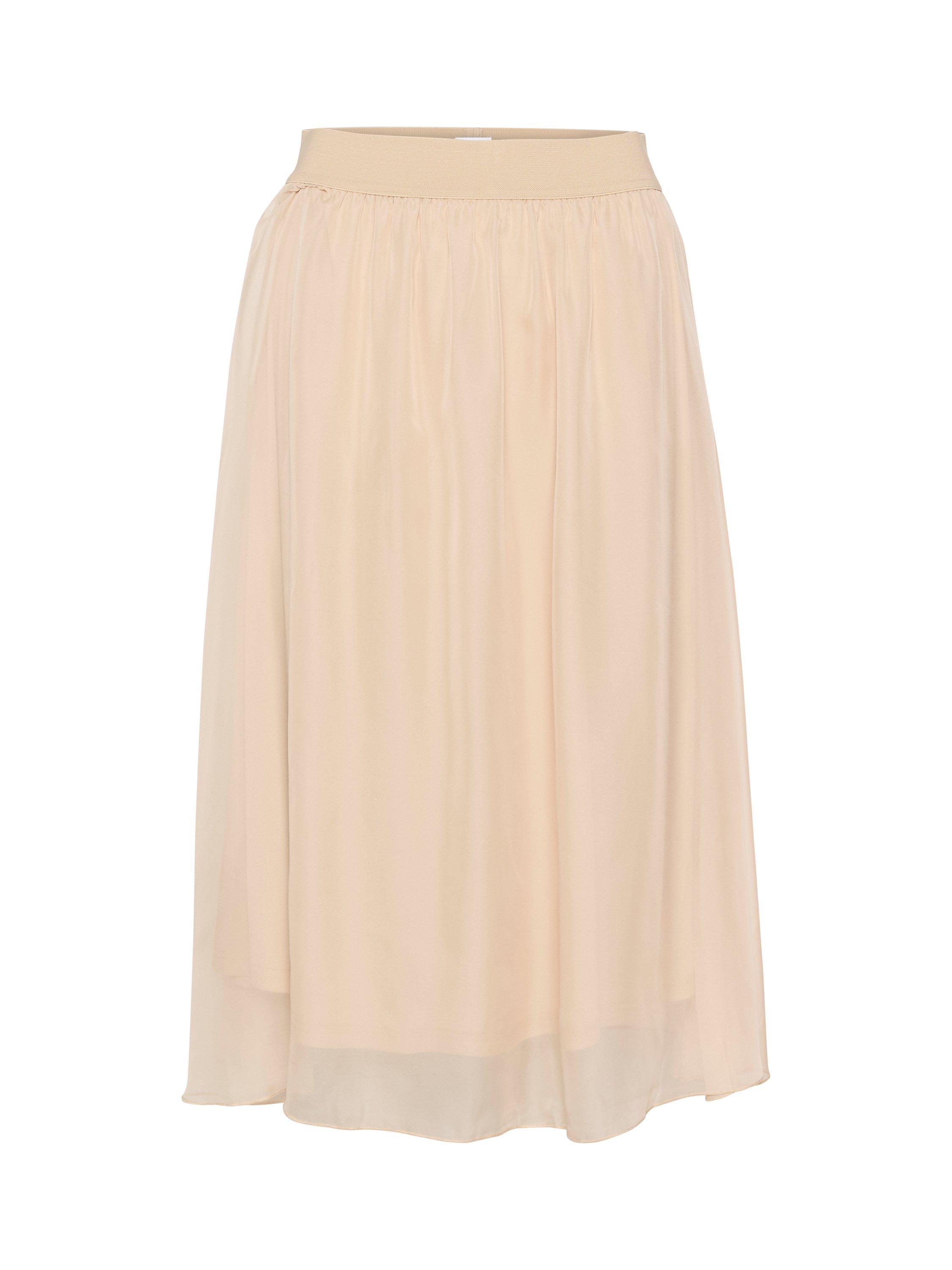 Product image 5 of 6, which shows Saint Tropez Coral Midi Chiffon Skirt, Creme, L