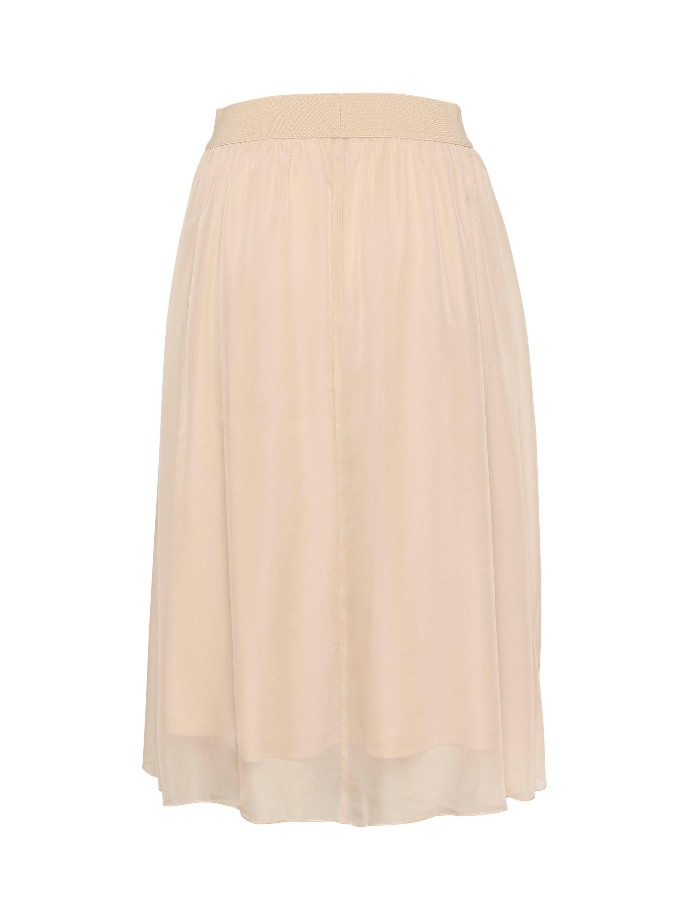 Product image 6 of 6, which shows Saint Tropez Coral Midi Chiffon Skirt, Creme, L