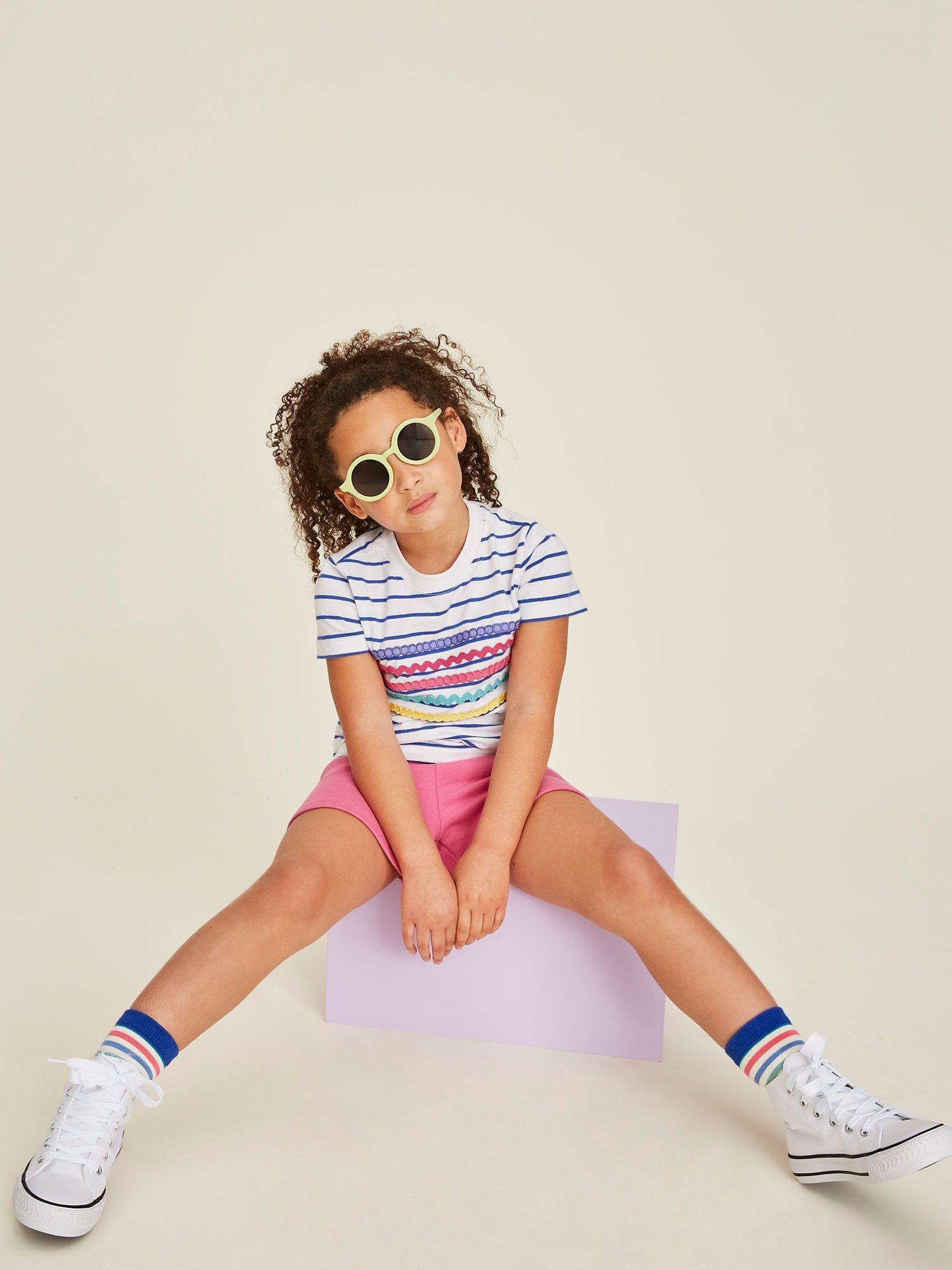 Crew Clothing Kids' Ribbon Striped T-Shirt, Multi