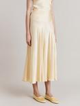 Ghost Diana Bias Cut Satin Maxi Skirt, Lemon