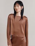 Ghost Evelyn Cropped Satin Top