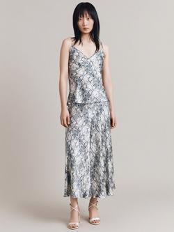 Ghost Kayla Snake Print Bias Cut Satin Cami, White/Multi - view 2, White/Multi