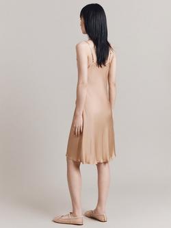 Ghost Hazel Cowl Neck Satin Slip Mini Dress - view 2, Champagne