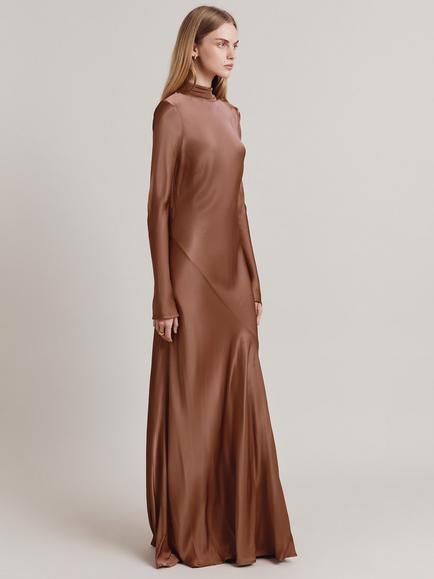 Ghost Rayna High Neck Low Back Maxi Dress - view 2, Amber