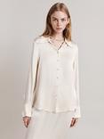 Ghost Asya Satin Shirt, Ivory