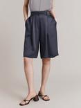 Ghost Bella Tailored Satin Shorts, Storm Grey