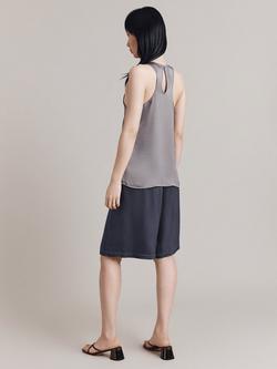 Ghost Bella Tailored Satin Shorts - view 2, Storm Grey