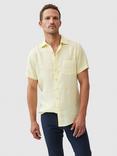 Rodd & Gunn Palm Beach Linen Slim Fit Short Sleeves Shirt, Limon