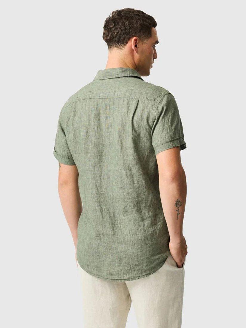 Product image 2 of 5, which shows Rodd & Gunn Palm Beach Linen Slim Fit Short Sleeve Shirt, Ash, XS