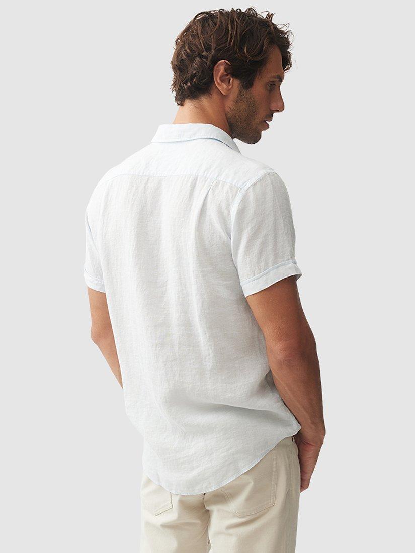 Product image 3 of 3, which shows Rodd & Gunn Palm Beach Linen Slim Fit Short Sleeve Shirt, Iceberg, XXXL