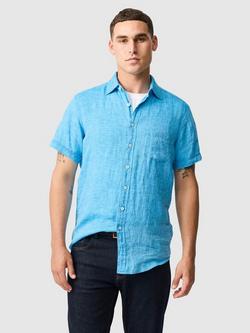 Rodd & Gunn Palm Beach Linen Slim Fit Short Sleeve Shirt, Cobalt