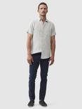 Rodd & Gunn Palm Beach Linen Slim Fit Short Sleeve Shirt, Vapour