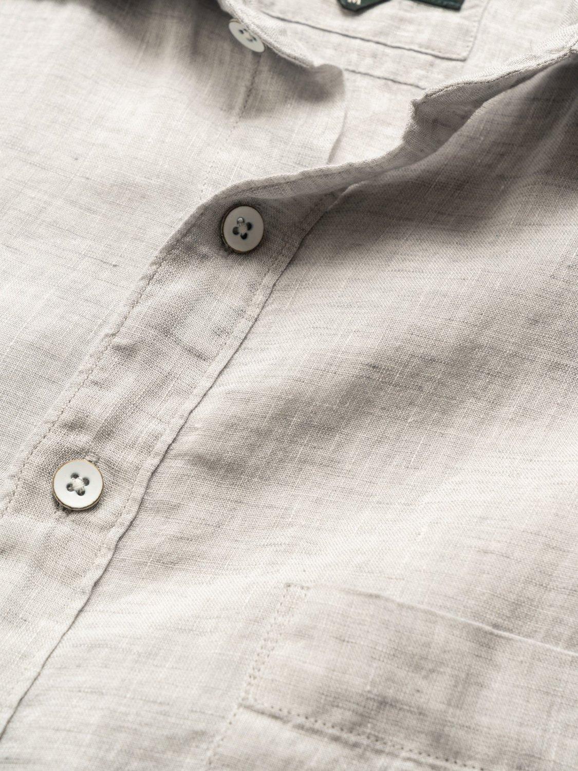 Product image 5 of 5, which shows Rodd & Gunn Palm Beach Linen Slim Fit Short Sleeve Shirt, Vapour, XXL