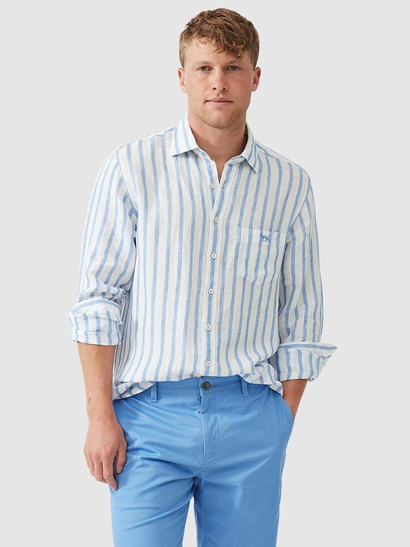 Rodd & Gunn Napier South Linen Regular Fit Long Sleeve Shirt, River