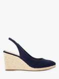 Dune Cadance Suede Sling Back Espadrille, Navy