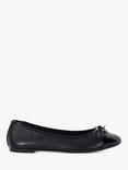 Dune London Wide Fit Hallo Leather Charm Detail Ballet Pumps, Black