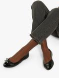 Dune London Wide Fit Hallo Leather Charm Detail Ballet Pumps, Black