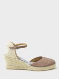 Crew Clothing Faith Suede Espadrille Sandals, Mink Brown