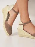 Crew Clothing Faith Suede Espadrille Sandals, Mink Brown