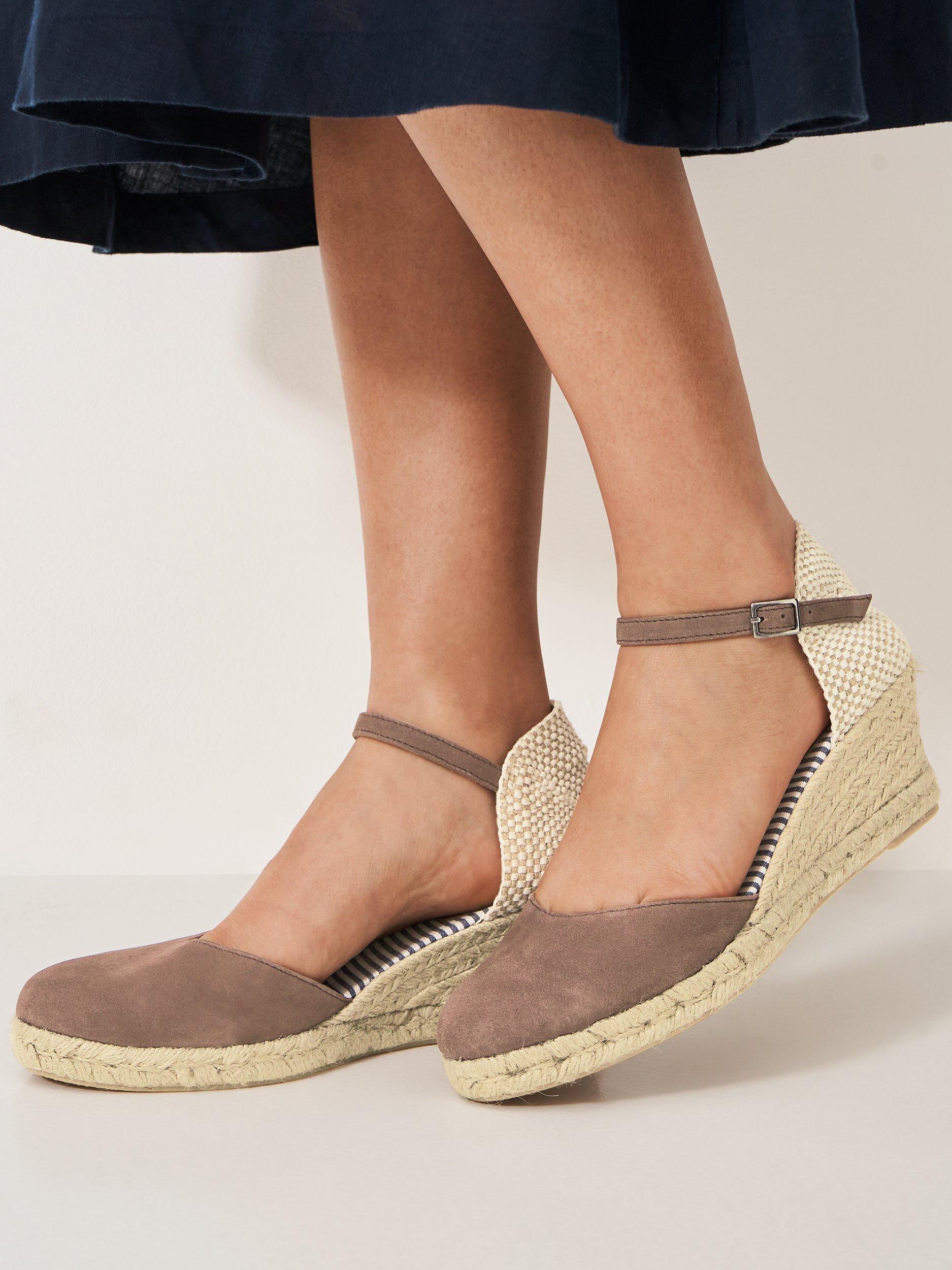 Product image 3 of 5, which shows Crew Clothing Faith Suede Espadrille Sandals, Mink Brown, 3