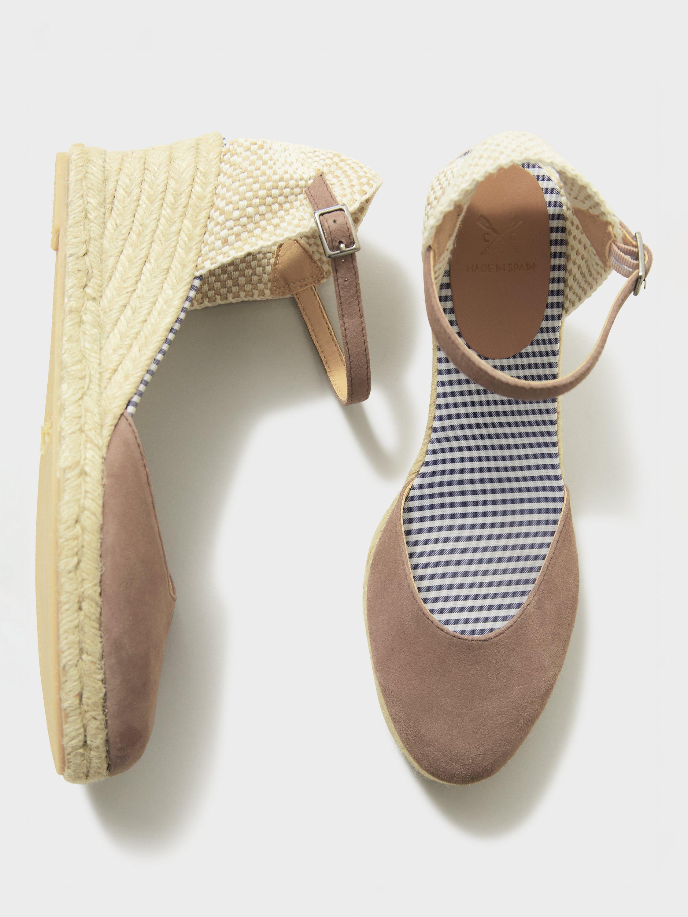 Product image 4 of 5, which shows Crew Clothing Faith Suede Espadrille Sandals, Mink Brown, 3
